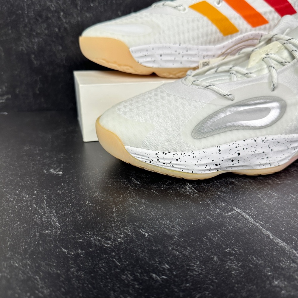 ADIDAS EXHIBIT A MIAMI HEAT MENS BASKETBALL SHOES SIZE 10 SPECKLED WHITE NEW - Picture 5 of 10